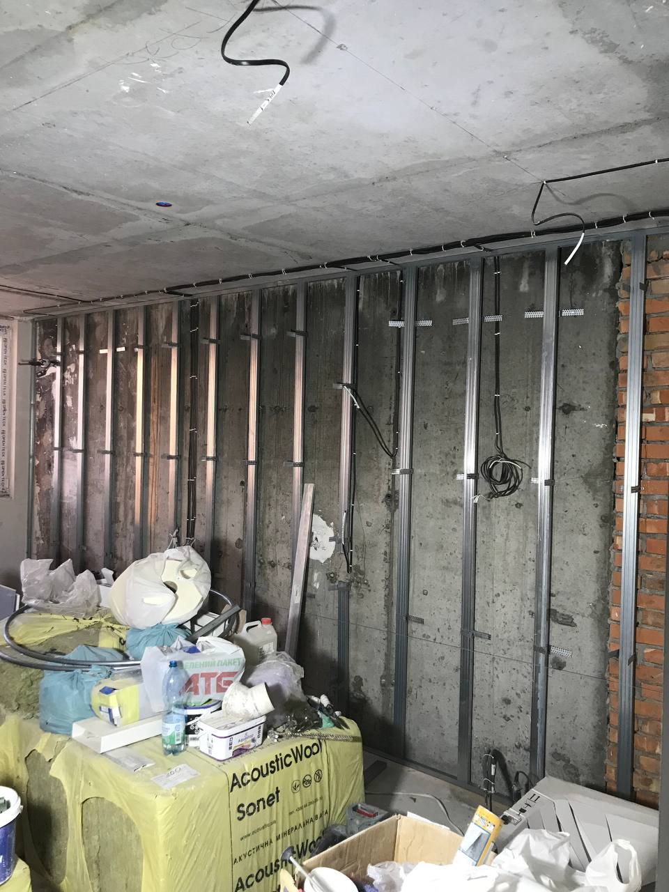 Монтаж гіпсокартону в однокімнатній квартирі 48м2 ЖК Метрополіс