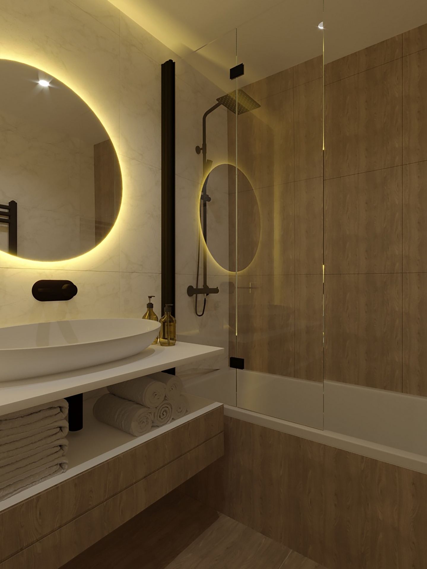 Плиточные работы в однокомнатной квартире 44м² ЖК River Stoun