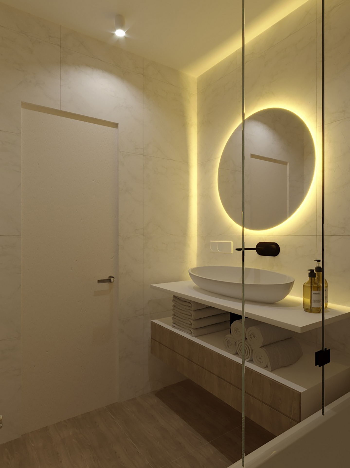 Плиточные работы в однокомнатной квартире 44м² ЖК River Stoun