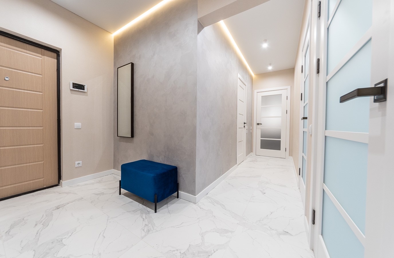 Плиточные работы в однокомнатной квартире 48м² ЖК Метрополис