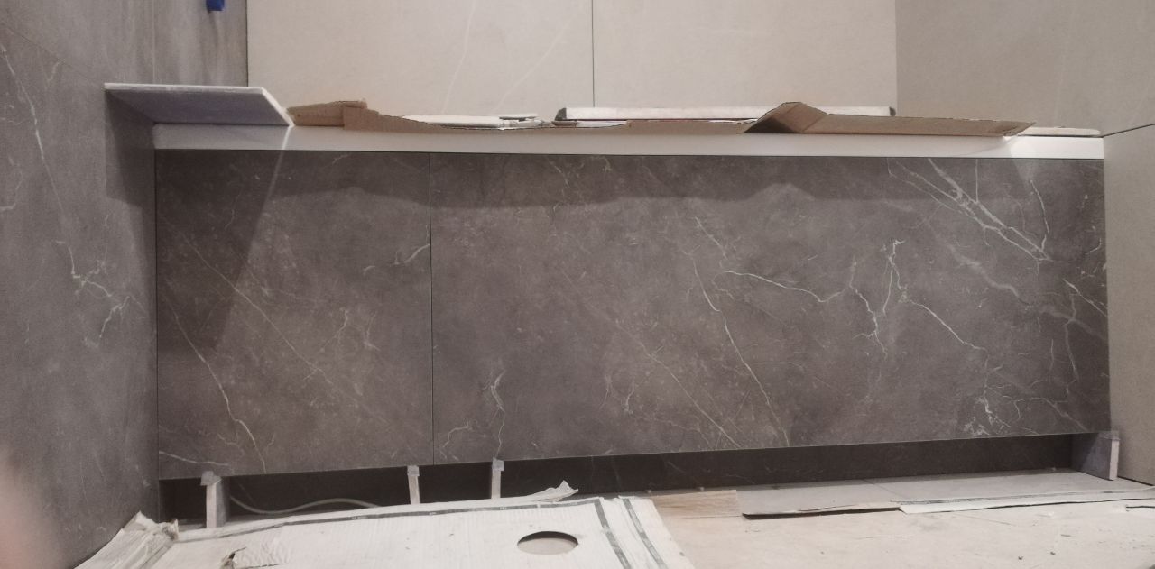 Плиточные работы в трехкомнатной квартире 87м² ЖК София Киевская